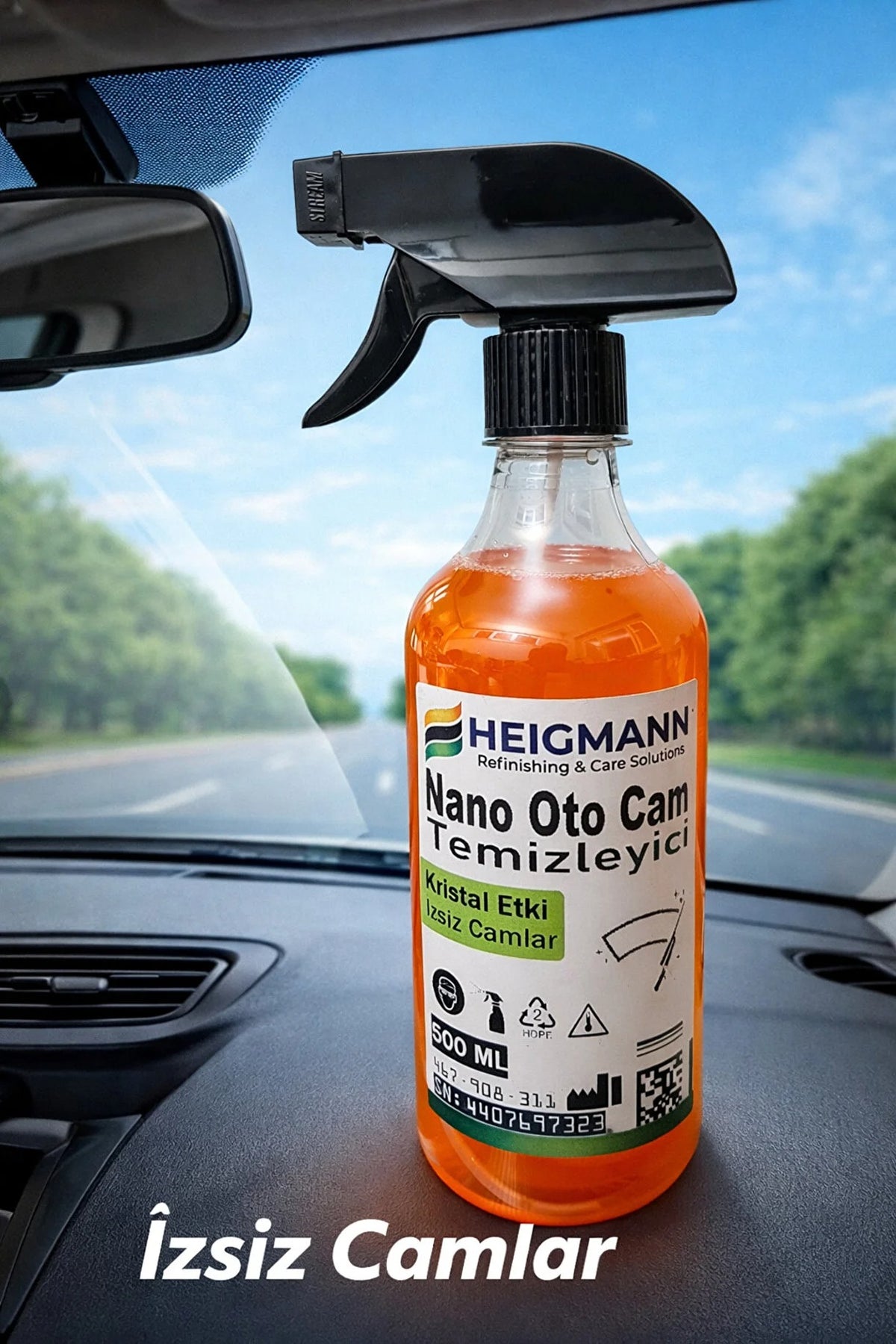 PREMİUM Oto Cam Silme Temizleme İzsiz Lekesiz Cam Silme Sıvısı Nano Formül